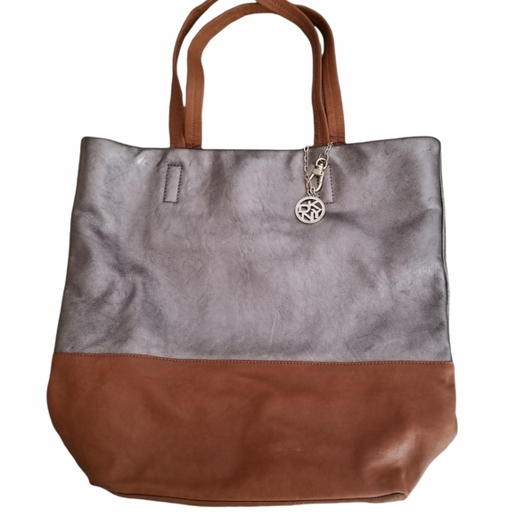 DKNY Donna Karan Soft Metallic Leather Tote Bag - Picture 7 of 15